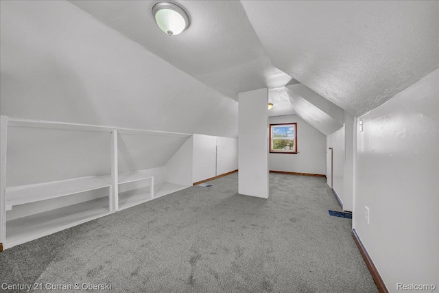59 E Pleasant St, River Rouge, MI 48218 - additional living space featuring carpet flooring, lofted ceiling, and a textured ceiling