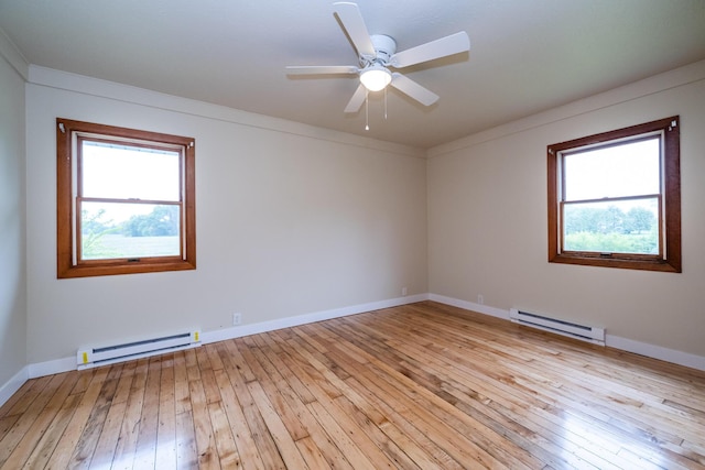 2800 Mayflower Rd, Niles, MI 49120 - unfurnished room with a baseboard radiator, light wood-type flooring, and baseboards