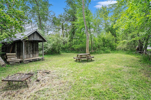 720 Riverside Dr, Constantine, MI 49042 - view of grassy yard with an outbuilding