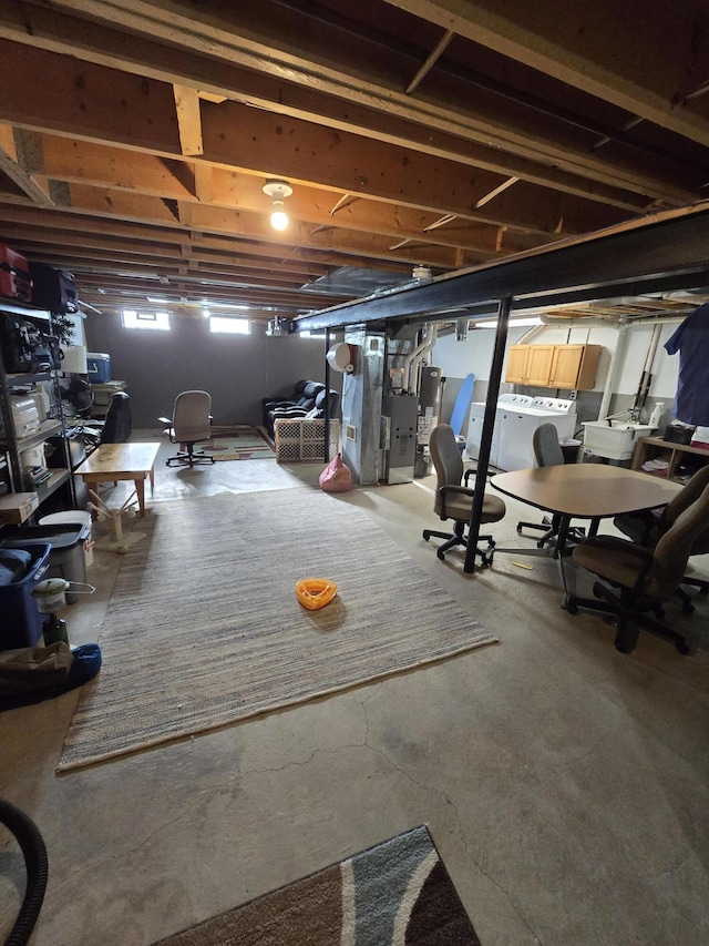 5966 Engleman Ave, Warren, MI 48091 - basement with washer and dryer and heating unit