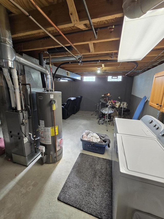 5966 Engleman Ave, Warren, MI 48091 - below grade area with independent washer and dryer, gas water heater, and heating unit