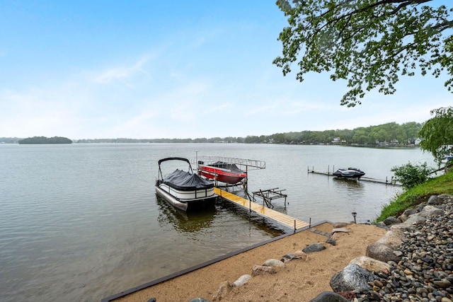 1548 Indian Trl, Pleasant Lake, MI 49272 - dock featuring boat lift and a water view