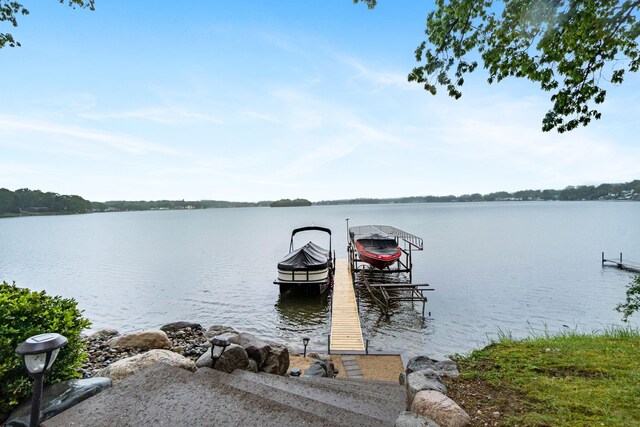 1548 Indian Trl, Pleasant Lake, MI 49272 - dock with a water view and boat lift