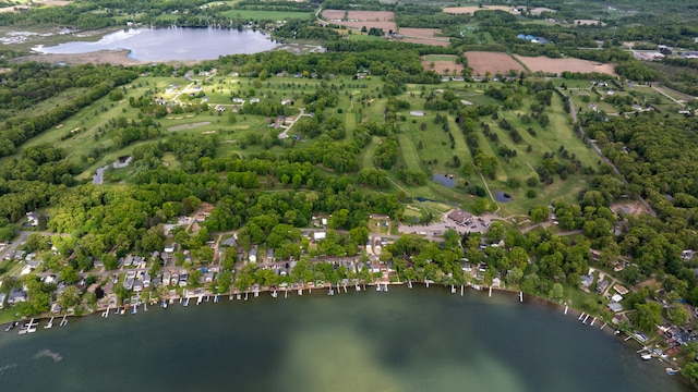 1548 Indian Trl, Pleasant Lake, MI 49272 - aerial view of property and surrounding area featuring a nearby body of water and a tree filled landscape