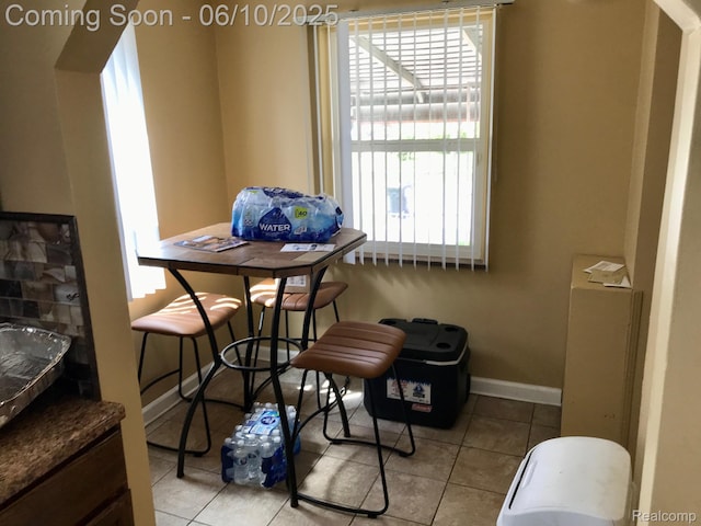 5782 Haverhill St, Detroit, MI 48224 - dining space featuring light tile patterned floors and baseboards