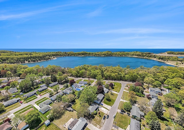 2263 Lawnel Ave, Norton Shores, MI 49441 - aerial perspective of suburban area featuring a large body of water