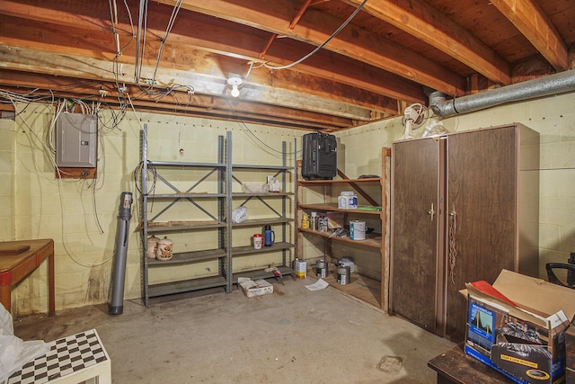 15035 155th Ave, Grand Haven, MI 49417 - unfinished basement featuring electric panel and concrete block wall
