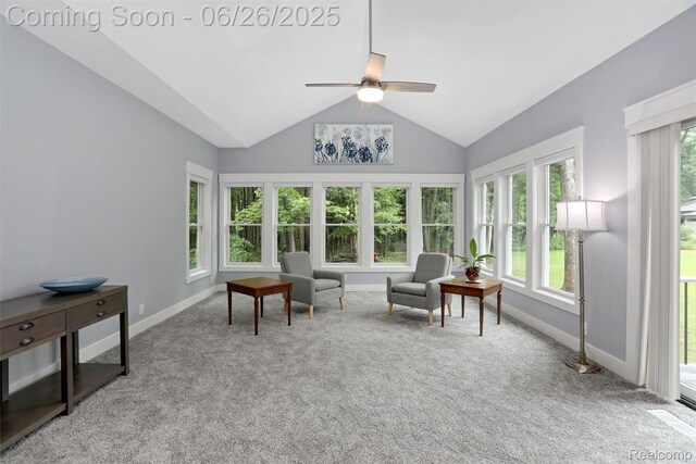 800 Greystone Dr, Chelsea, MI 48118 - sunroom featuring carpet and vaulted ceiling