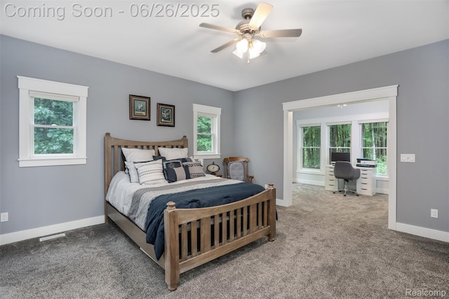 800 Greystone Dr, Chelsea, MI 48118 - bedroom featuring a desk, carpet, and ceiling fan