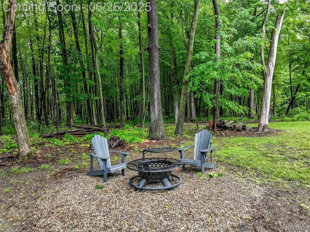 800 Greystone Dr, Chelsea, MI 48118 - view of yard featuring an outdoor fire pit