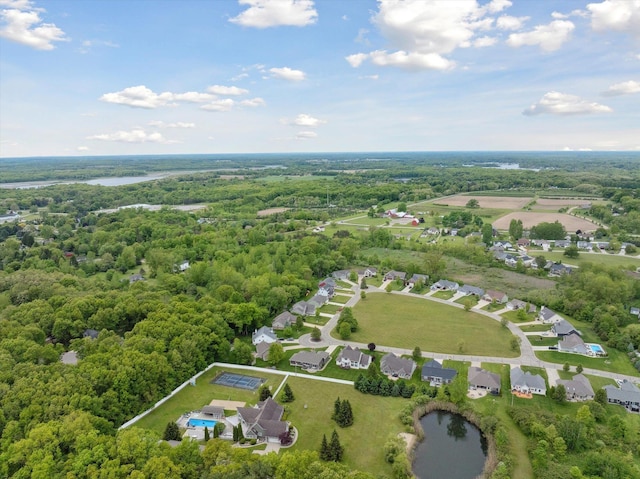 16350 Whitaker Rd, Linden, MI 48451 - aerial perspective of suburban area with a large body of water and a heavily wooded area