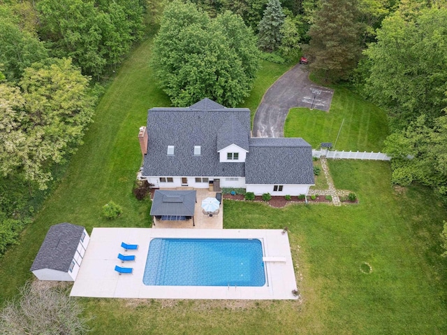 16350 Whitaker Rd, Linden, MI 48451 - view from above of property with a pool area