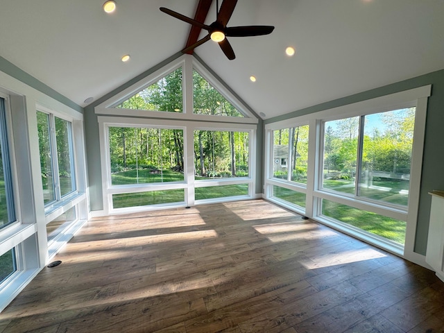 11775 Crystal Ridge Dr NE, Sparta, MI 49345 - unfurnished sunroom featuring plenty of natural light, lofted ceiling, and wood finished floors
