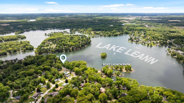 11676 Bradley Dr, Jerome, MI 49249 - bird's eye view of a nearby body of water and a heavily wooded area