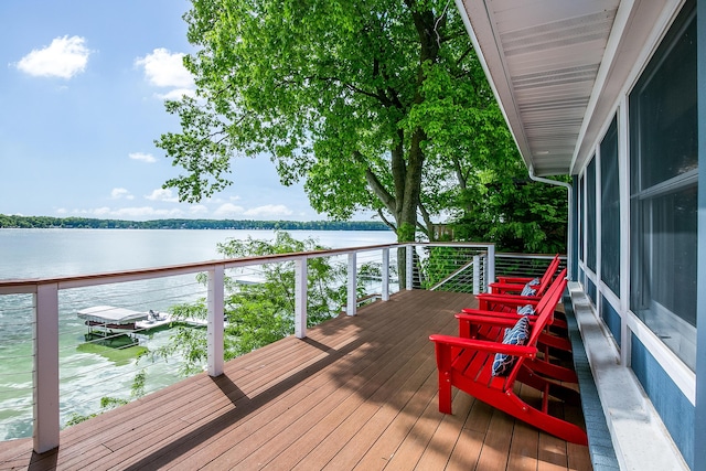 67881 Edgewater Beach Rd, White Pigeon, MI 49099 - wooden terrace featuring a water view
