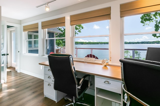 67881 Edgewater Beach Rd, White Pigeon, MI 49099 - office featuring wood finished floors and rail lighting