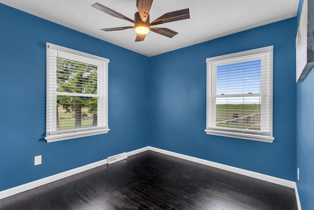 4380 W Chicago Rd, Jonesville, MI 49250 - unfurnished room with a ceiling fan, baseboards, and wood finished floors