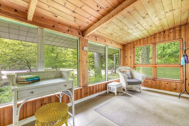 14438 Spring Creek Dr, New Buffalo, MI 49117 - sunroom featuring lofted ceiling