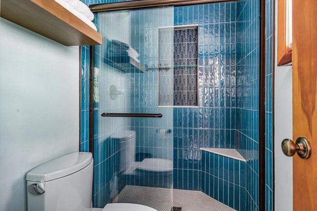 14438 Spring Creek Dr, New Buffalo, MI 49117 - bathroom featuring toilet and a shower stall