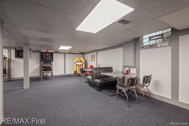 2983 Woodcreek Way, Bloomfield Hills, MI 48304 - finished basement with carpet flooring and a paneled ceiling