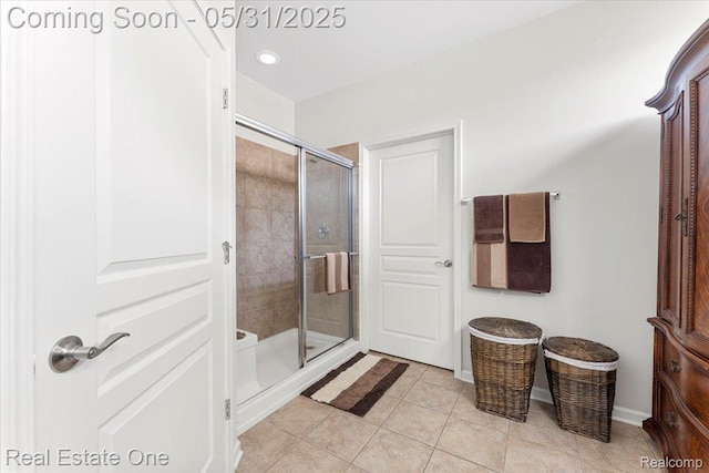 23893 Manistee Ln, Flat Rock, MI 48134 - bathroom featuring tile patterned flooring and a stall shower