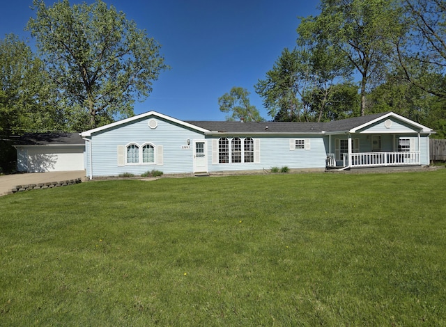 25893 Clark St, Novi, MI 48375 - view of front of home featuring covered porch and a front lawn