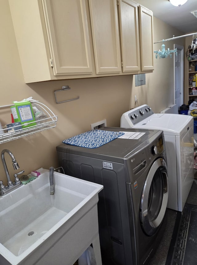 25893 Clark St, Novi, MI 48375 - laundry room featuring cabinet space and separate washer and dryer