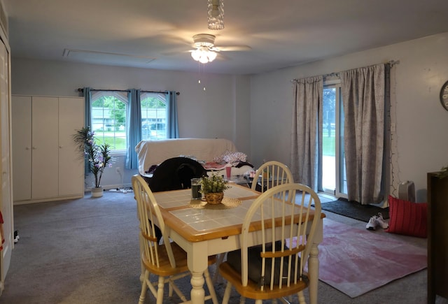 25893 Clark St, Novi, MI 48375 - carpeted dining room with ceiling fan