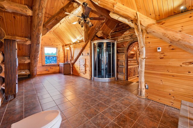 4450 50th Ave, Sears, MI 49679 - bonus room with wooden walls, wooden ceiling, and a ceiling fan
