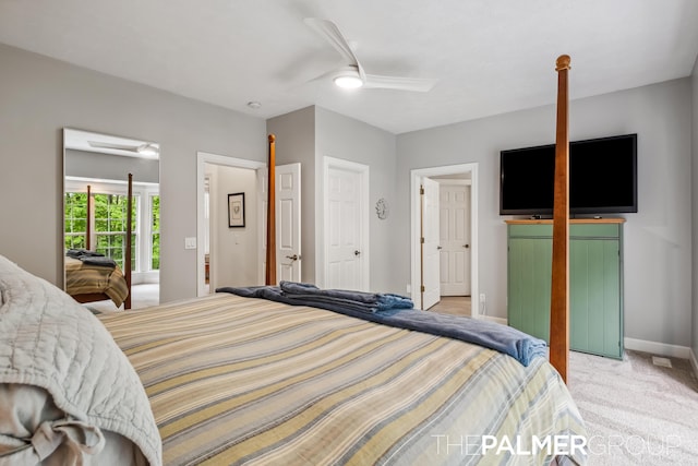 7149 Armadale Ct NE, Belmont, MI 49306 - bedroom with light colored carpet, baseboards, and a ceiling fan