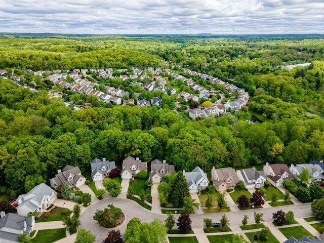 4936 Ravine Ct, Ann Arbor, MI 48105 - aerial perspective of suburban area featuring a heavily wooded area