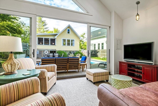 10251 Smith Rd, Union Pier, MI 49129 - living room with healthy amount of natural light and high vaulted ceiling