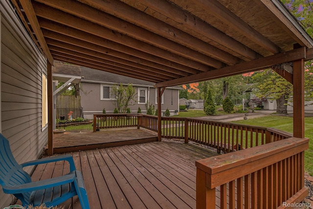 2305 Hester Ct, Keego Harbor, MI 48320 - wooden terrace with a lawn