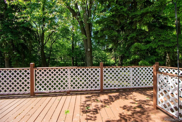 2626 Winter Dr, Troy, MI 48083 - wooden deck featuring view of wooded area