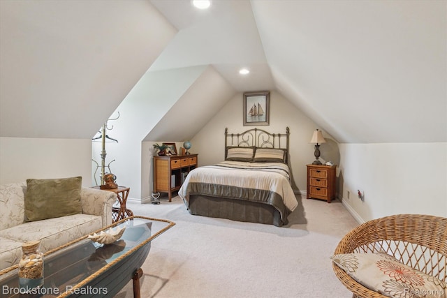 27820 29 Mile Rd, Lenox, MI 48048 - bedroom featuring carpet, lofted ceiling, baseboards, and recessed lighting