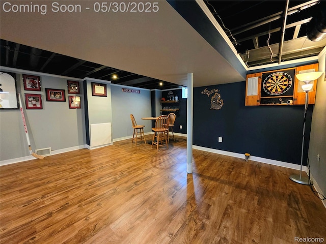3026 N Blair Ave, Royal Oak, MI 48073 - finished below grade area with wood finished floors and baseboards