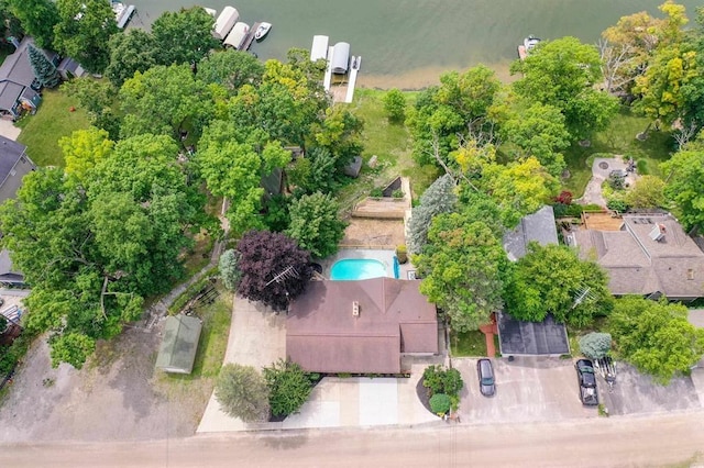 16172 Crest Dr, Linden, MI 48451 - bird's eye view of a pool area