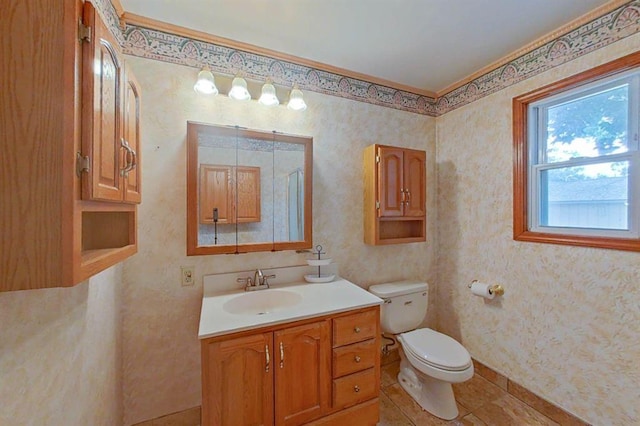 16172 Crest Dr, Linden, MI 48451 - bathroom featuring vanity, toilet, and tile patterned floors