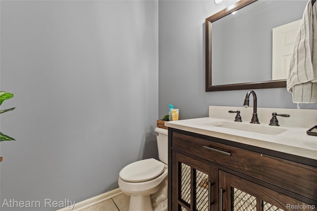 16429 E Horseshoe Trl, Linden, MI 48451 - half bathroom featuring vanity and tile patterned flooring