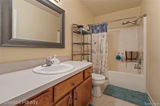 16429 E Horseshoe Trl, Linden, MI 48451 - bathroom with vanity, tile patterned flooring, and shower / tub combo