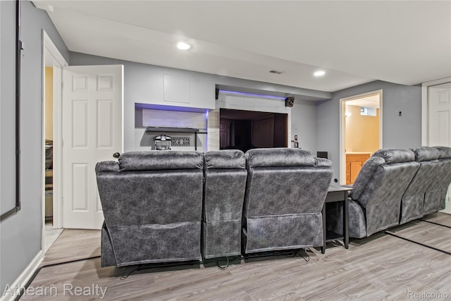 16429 E Horseshoe Trl, Linden, MI 48451 - living area featuring light wood-type flooring and recessed lighting