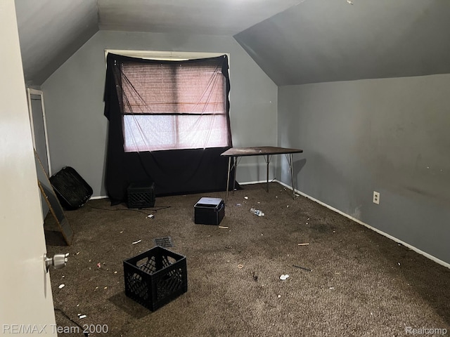 8505 Heyden St, Detroit, MI 48228 - bonus room with lofted ceiling, baseboards, and carpet floors