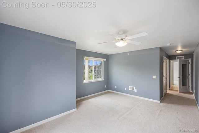 6769 Boulder Pointe Dr, Washington, MI 48094 - carpeted spare room with a ceiling fan and baseboards