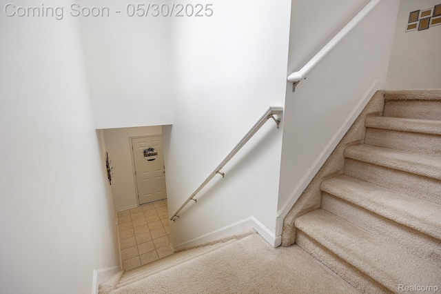 6769 Boulder Pointe Dr, Washington, MI 48094 - stairway with baseboards and carpet floors