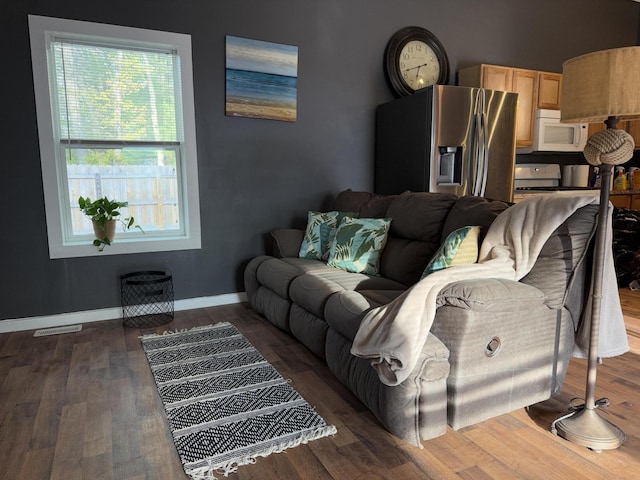 1581 W Lone Pine Dr, Baldwin, MI 49304 - living area featuring baseboards and wood finished floors