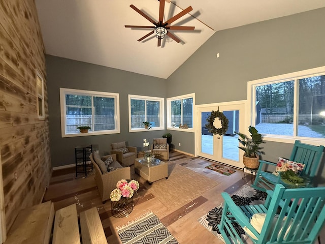 1581 W Lone Pine Dr, Baldwin, MI 49304 - sunroom / solarium with lofted ceiling and french doors