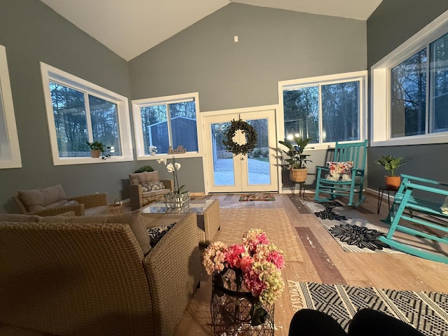 1581 W Lone Pine Dr, Baldwin, MI 49304 - sunroom / solarium with vaulted ceiling and french doors