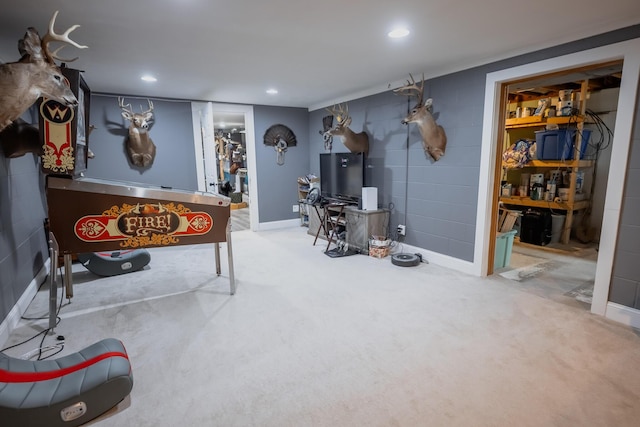 1905 Ora St, Muskegon, MI 49445 - playroom with carpet, recessed lighting, and baseboards