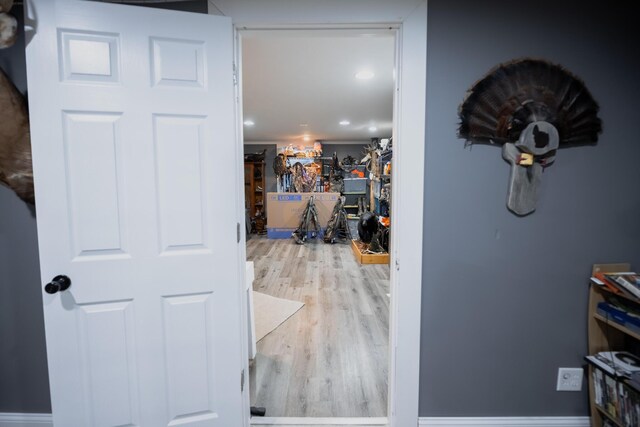 1905 Ora St, Muskegon, MI 49445 - hallway with wood finished floors and recessed lighting
