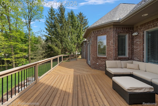 1181 Iroquois Trl, Oxford, MI 48371 - wooden terrace with an outdoor living space